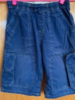 Boy's OshKosh Pull-On Comfy Blue Cotton Cargo Shorts 6 Pockets Sz: 6